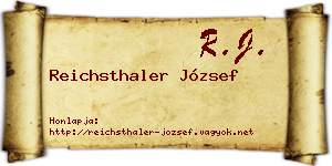 Reichsthaler József névjegykártya