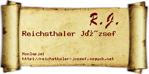 Reichsthaler József névjegykártya